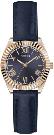 Guess Dameklokke GW0761L2 Mini Luna Blå/Lær Ø30 mm