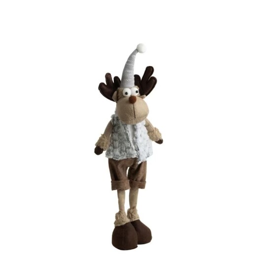 Romimex Julereinsdyr Grå Polyester 20 x 56 10 cm
