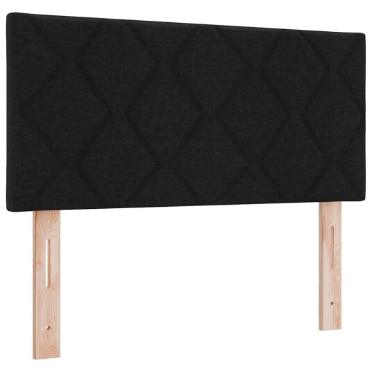 Box Spring Seng med Madrass Svart 90x200 cm Stoff