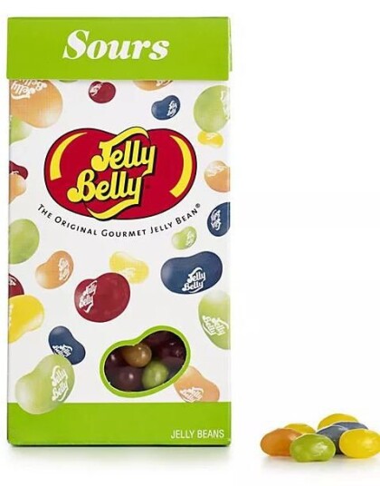 Jelly Belly Bean Gelebønner med Sure Fruktsmaker i Stor Pastilleske 100g USA Import Jelly Belly Bean Gelebønner med Sure Fruktsmaker i Stor Pastilleske 100g USA Import