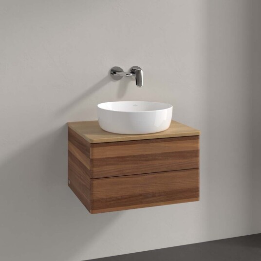 Villeroy & Boch Antao Servantskap med 2 skuffer 60x50x36 cm u/lys Valnøtt/Eik Villeroy & Boch Antao Servantskap med 2 skuffer 60x50x36 cm u/lys Valnøtt/Eik