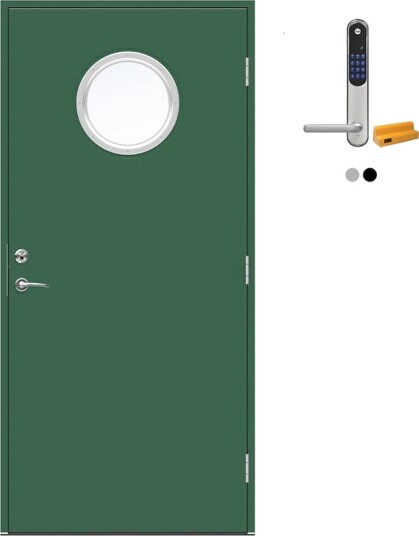 Ytterdør Swedoor Advance-Line Nordic Kalmar med Yale Doorman Classic Home