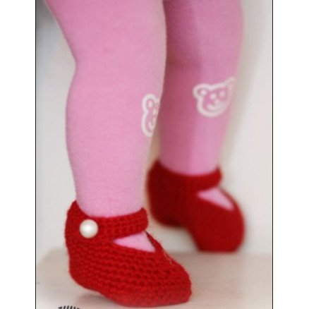 Rosy Toes by DROPS Design Tøfler Hekleoppskrift str 1 mdr 4 år