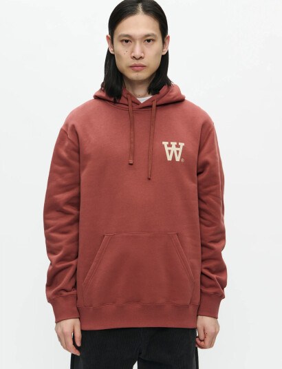 WOOD WOOD Wwcass Aa Chest Print Hoodie - Red - M WOOD WOOD Wwcass Aa Chest Print Hoodie - Red - M
