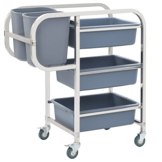 Kjøkkenvogn med plastbeholdere 82x43,5x93 cm 50918 Kjøkkenvogn med plastbeholdere 82x43,5x93 cm 50918