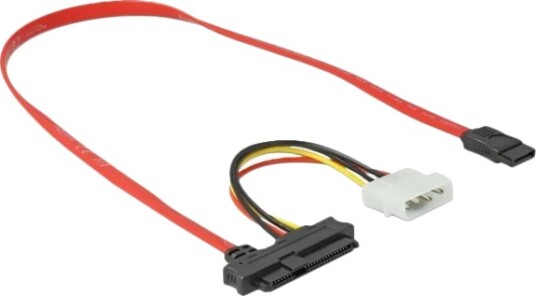 Delock Sata/Sas Kabel Sas 12Gbit/S 4 Pin Intern Strøm 29 Pins Intern Sas Sff 8482 Til Sata Hunn 50 Cm