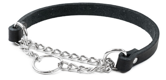 Selected by ZOO Halv Choker Halskjede Skinn Svart 12mm 28-35cm for Hund