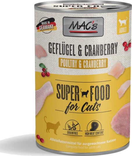 Mac´S Cat Fjærkre & Tranebær 12 X 400 G Mac´S Cat Fjærkre & Tranebær 12 X 400 G