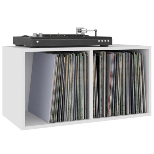 Oppbevaringsboks LP hvit 71x34x36 cm konstruert tre Oppbevaringsboks LP hvit 71x34x36 cm konstruert tre