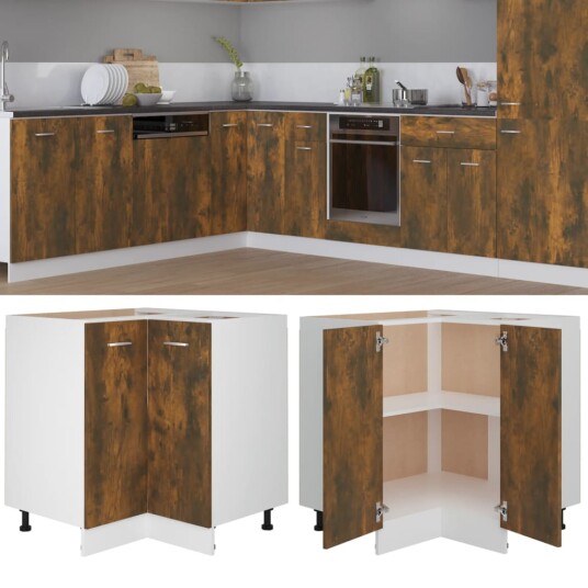 vidaXL Kj?kkenskap r?kt eik 75,5x75,5x80,5 cm konstruert tre vidaXL Kj?kkenskap r?kt eik 75,5x75,5x80,5 cm konstruert tre