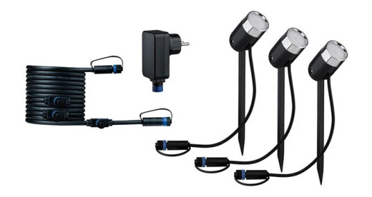 Paulmann - Plug & Shine 3 LED Hage Lampe Smart Home ZigBee 3.0 Pike IP65 RGBW+ Anthracite