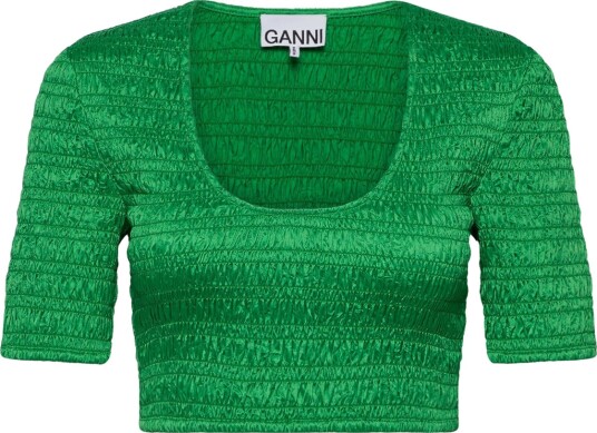 Ganni Crinkled Satin Green 38