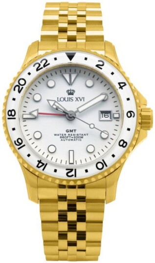 Louis XVI Herreklokke LXVI1431 Mirabeau Hvit/Gulltonet stål Ø41 mm