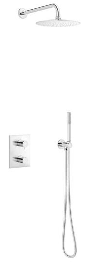 Damixa Silhouet Dusjpakke komplett For innbygging, Krom
