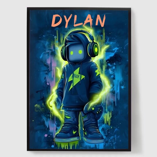 Namly Design Personalisert Plakat Roblox Stil Navneplakat POSTERA2ASJB