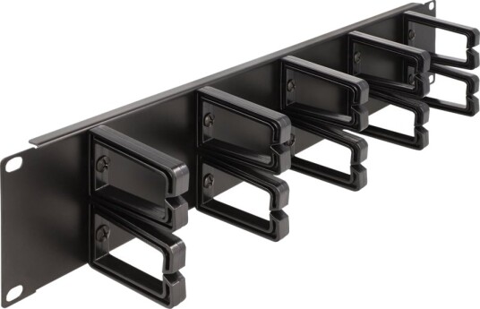 Delock Rack Cable Management Routing Panel With 10 Plastic Hooks Svart 2U 19" 66917