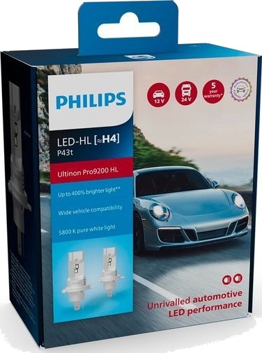 LED konvertering Philips Ultinon Pro9200 HL +400 % 1650 lm H4