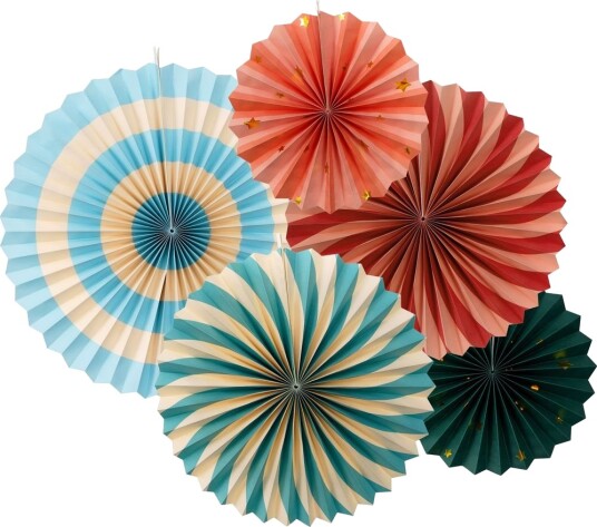 5 stk Sirkus Rosetter/Papirvifter -  Circus Party