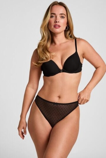 Hunkemöller Highleg Thong Frankie Svart