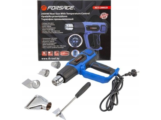 Forsage Elektrisk Varmepistol Med Dyser 230V 2000W 60/350/600 Grader Forsage Elektrisk Varmepistol Med Dyser 230V 2000W 60/350/600 Grader