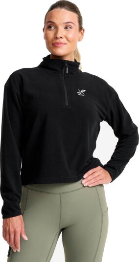 Revolutionrace Dame Overdeler Fleece & midlayers Hiker Cropped Half zip Fleece Dame Black 3XL