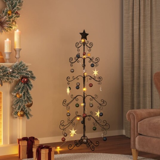 vidaXL Juletre til dekorasjon metall svart 150 cm
