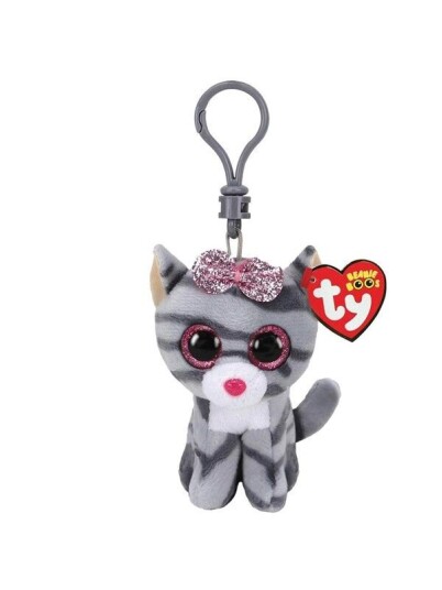 Ty Beanie Boo Clips Kiki Grey Striped Cat 7cm