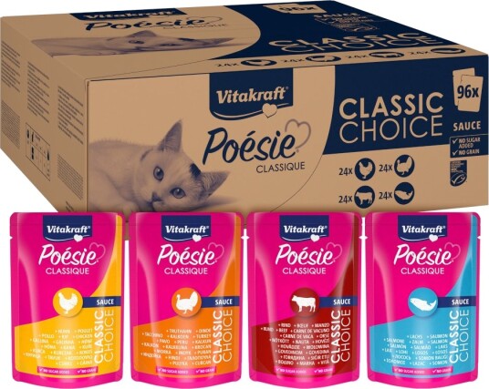 Vitakraft Våtfôr Poésie Classic Saus Mikspakke 96 X 85 G