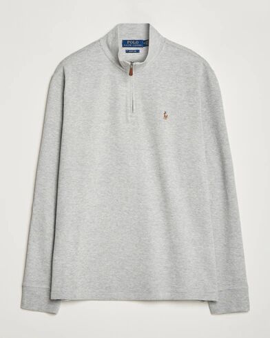 Polo Ralph Lauren Double Knit Jaquard Half Zip Sweater Andover Heather