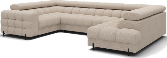 Fectory 6 seters Bubblig hjørnesovesofa med sjeselong og oppbevaring Høyre Calmora 18
