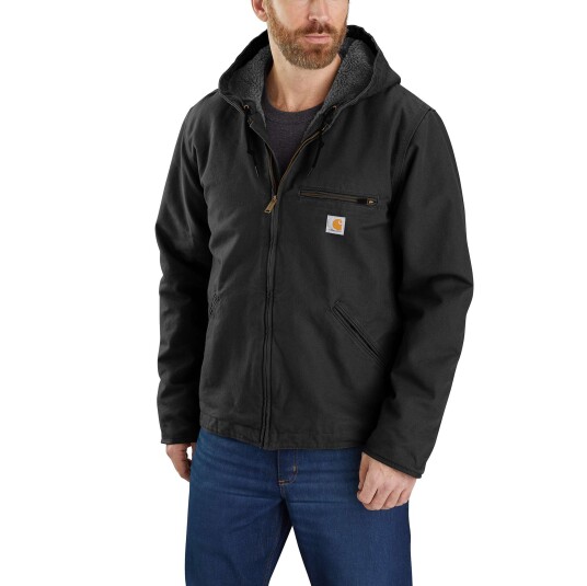 Carhartt Men"s Washed Duck Sherpa Lined Jacket Black XXL Carhartt Men"s Washed Duck Sherpa Lined Jacket Black XXL