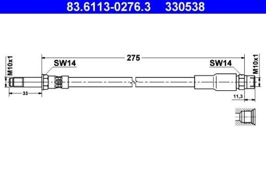 Bremseslange ATE 83.6113 0276.3 Bremseslange ATE 83.6113 0276.3