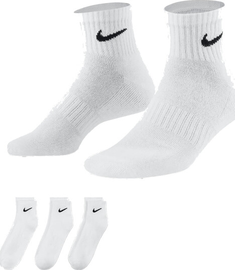 Nike Everyday Cushioned Training Ankle Socks 3pk Hvit 42-46