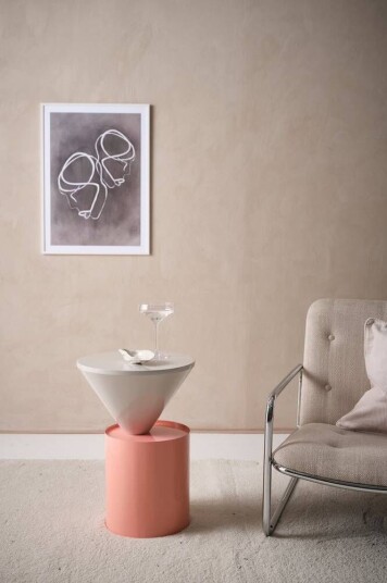 Jotex AXION sidebord Ø 46 cm Hvit/rosa 1719529-02-0 1651090-01-0