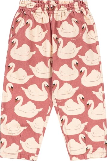 Konges Sløjd Jeans Magot Frill Swan Rose Konges Sløjd 9 10 år (134 140) Jeans Hvit Rosa Rød