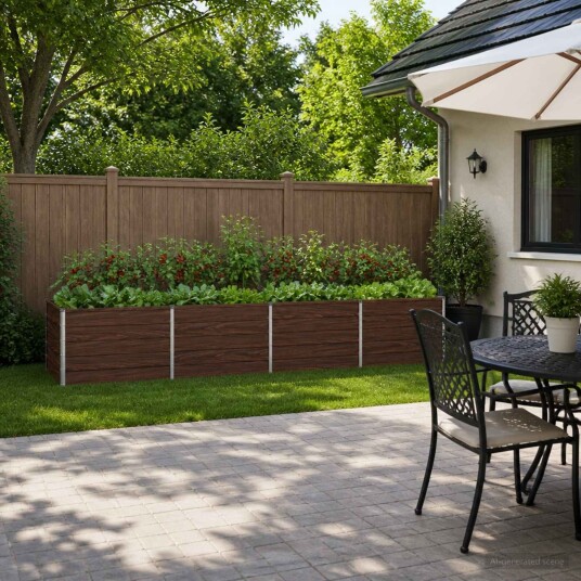 vidaXL Hevet Hagebed Svart 320 x 80 x 55 cm kaldvalset stål
