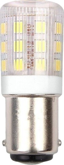 Spl BA15d 3W LED rørpære 10 24V 4,5cm 250lm 3000K klart glass Kulør : Varm Spl BA15d 3W LED rørpære 10 24V 4,5cm 250lm 3000K klart glass Kulør : Varm
