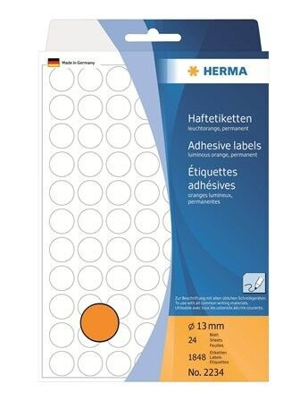 HERMA labels - 1848 label(s) - 13 mm round
