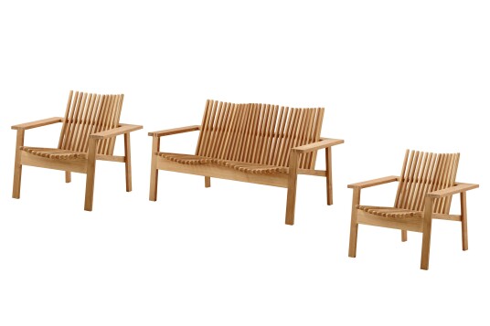 Cane-line Amaze sofagruppe 3-seter sofa & 2 lenestoler Teak