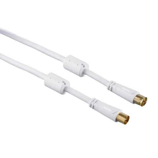 Hama Antennekabel 100dB Koaksial 3m Tredobbeltskjermet Hvit