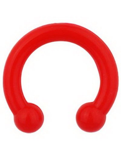 Horseshoe Rød Ørepiercing i Silikon Strl 3 x 14 mm med 5 mm kule