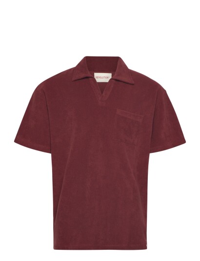 Revolution Terry Polo Shirt   Burgundy   M