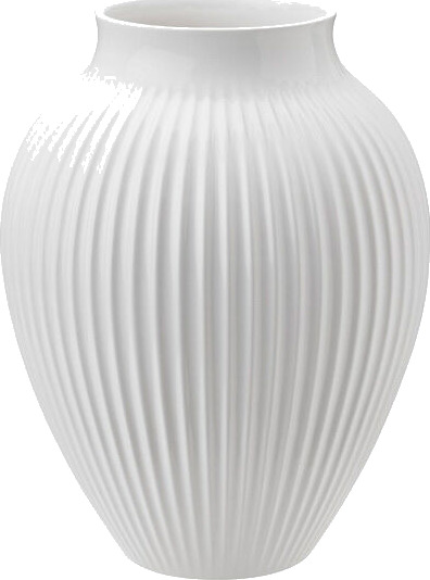 Knabstrup Keramik Knabstrup vase riller 20 cm Hvit