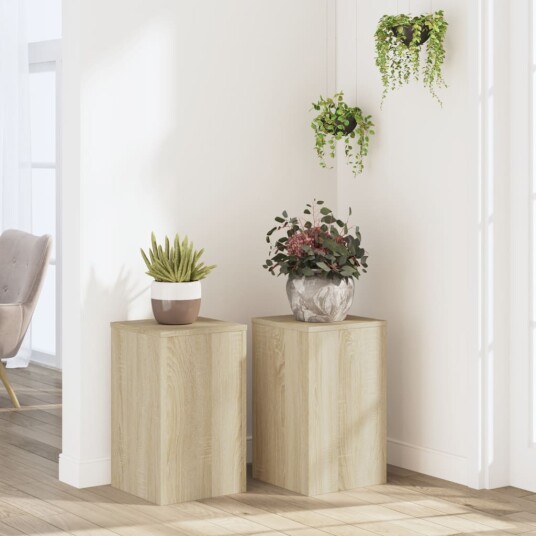  Plantestativer 2 stk sonoma eik 30x30x50 cm konstruert tre