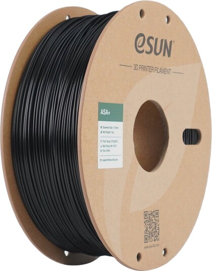 Asa+ 1.75 Mm Svart 1 Kg Esun 3D-Filament Med Papirrull (Asa+P175b1)