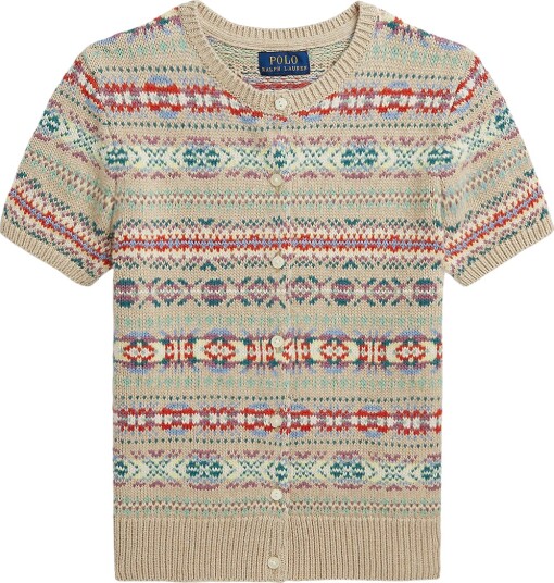 Polo Ralph Lauren Cardigan Bomull/Ull Beige/Flerfarget Polo Ralph Lauren 8 10 år 128 140 Cardigan