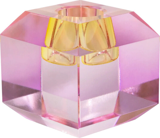 C"est Bon Crystal Candle Holder - Pink - H6CM C"est Bon Crystal Candle Holder - Pink - H6CM