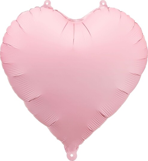 Hjerteformet Matt Rosa Folieballong 45 cm
