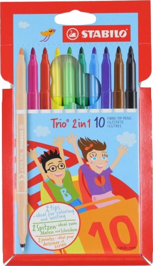 Stabilo Trio 2 i 1 10 stk Flerfarget