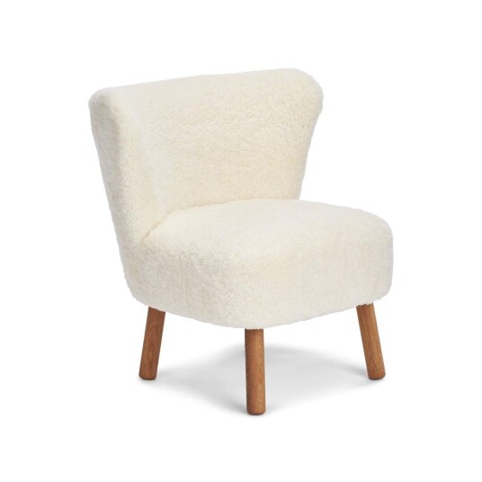 Natures Collection Emily Lounge Chair Korthåret Hvit Eik
